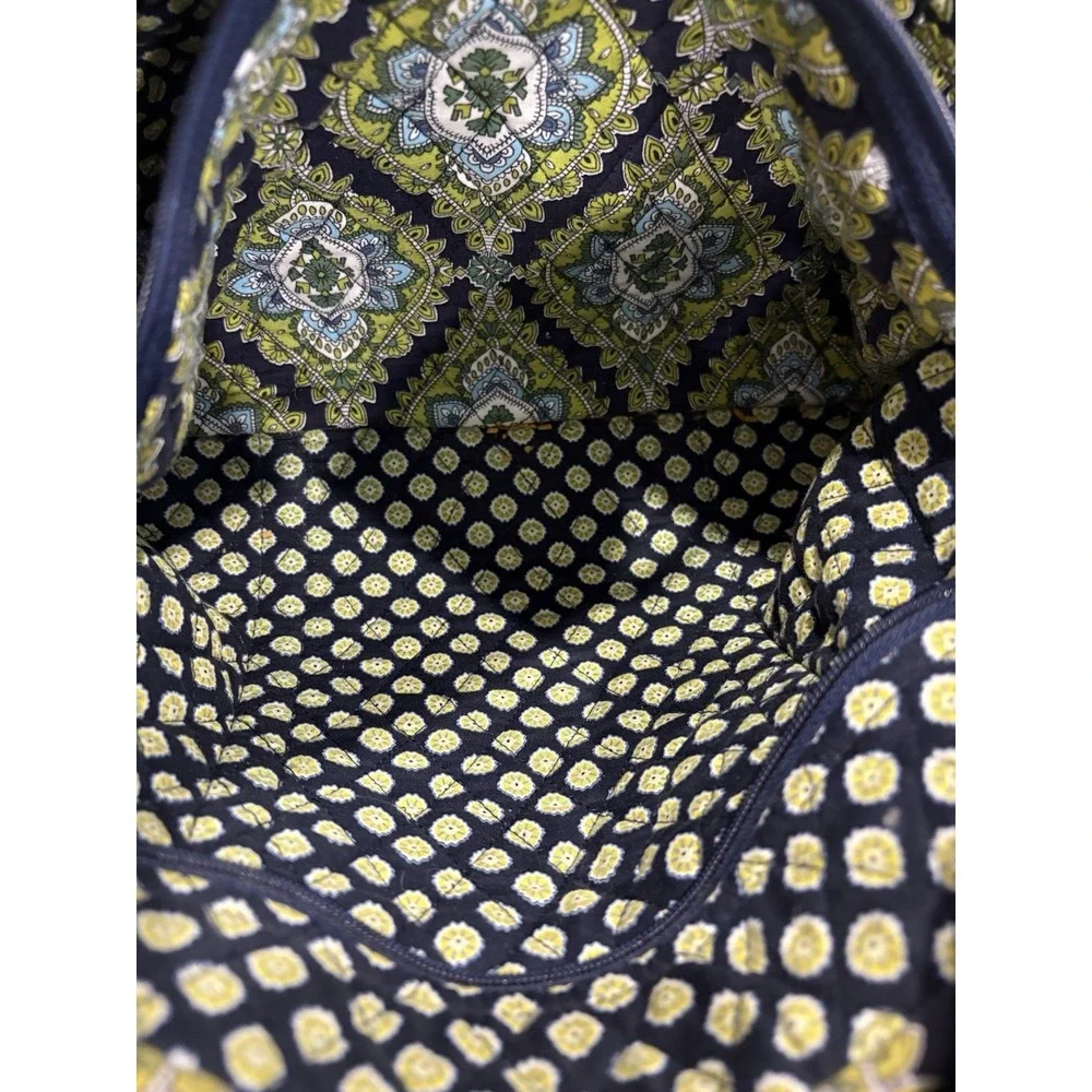 Vera Bradley Cambridge Laptop Carrier Messenger Bag Removable Strap Blue Green